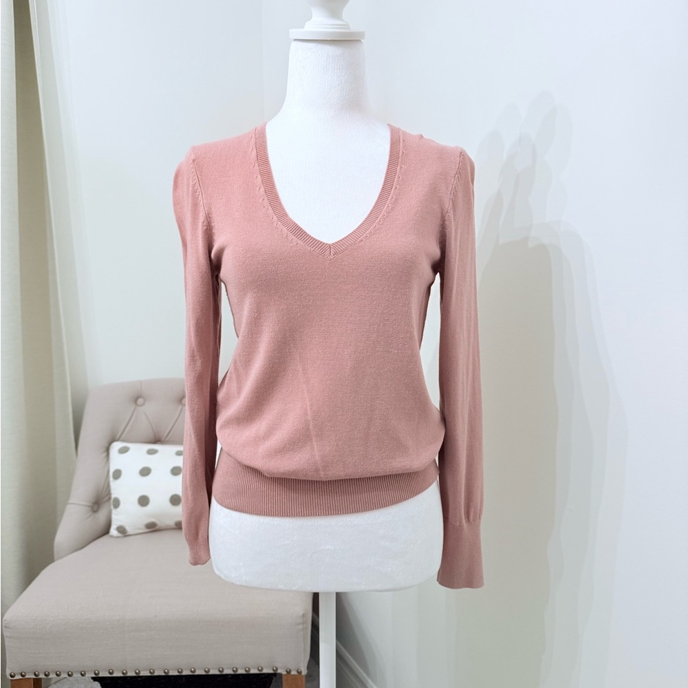 H&M Women's V-Neck Sweater - Soft Pink/Blush